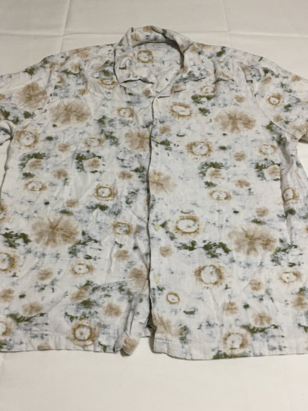 Porter and Ash Camp Short Sleeve Shirt Mens XL Linen Blend Beach Summer Floral